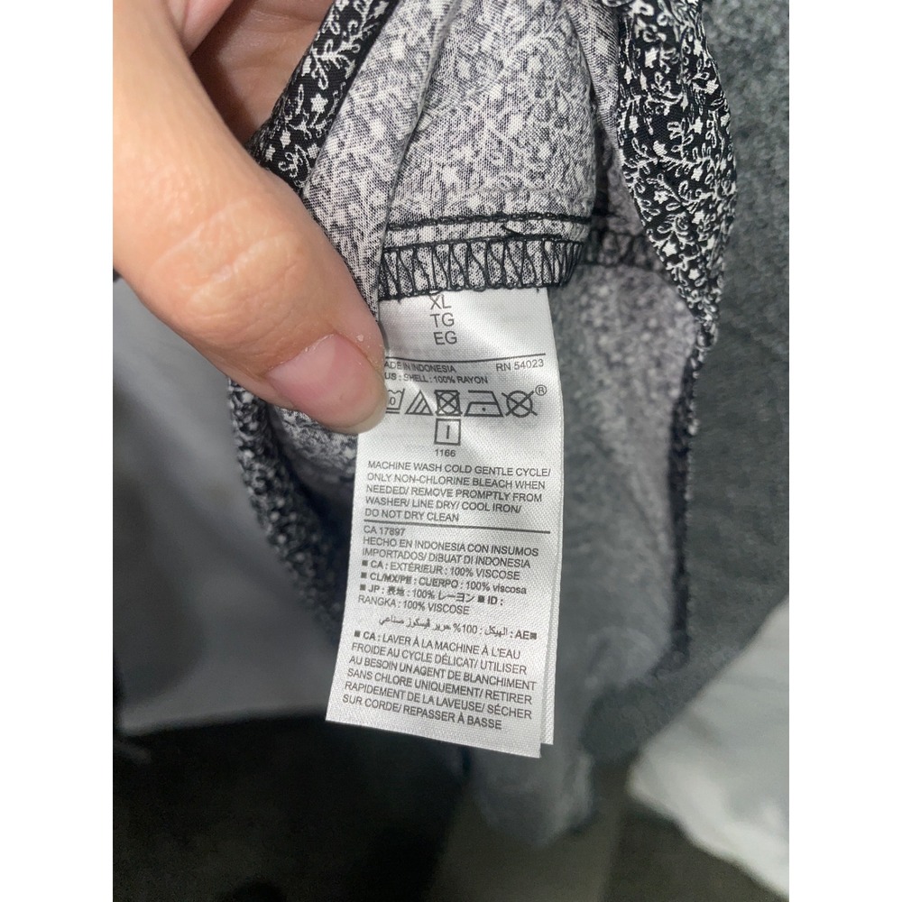 Old Navy Women's Black White Floral Print Sleeveless V Neck Keyhole Dress XL - Picture 5 of 5
